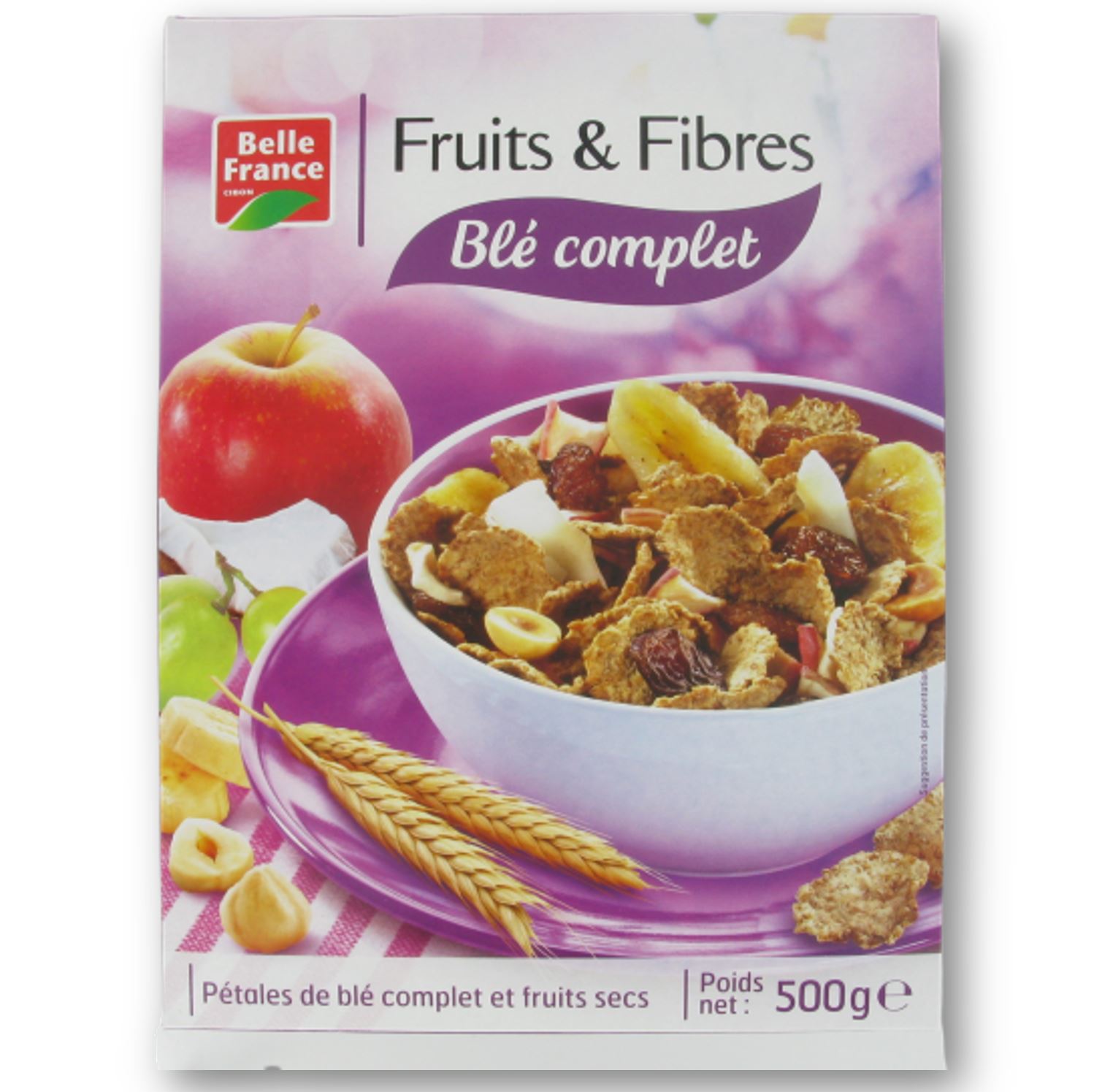 Cereal Fruits e Fibres Blé complet Belle France 500g VIVO Minimercados